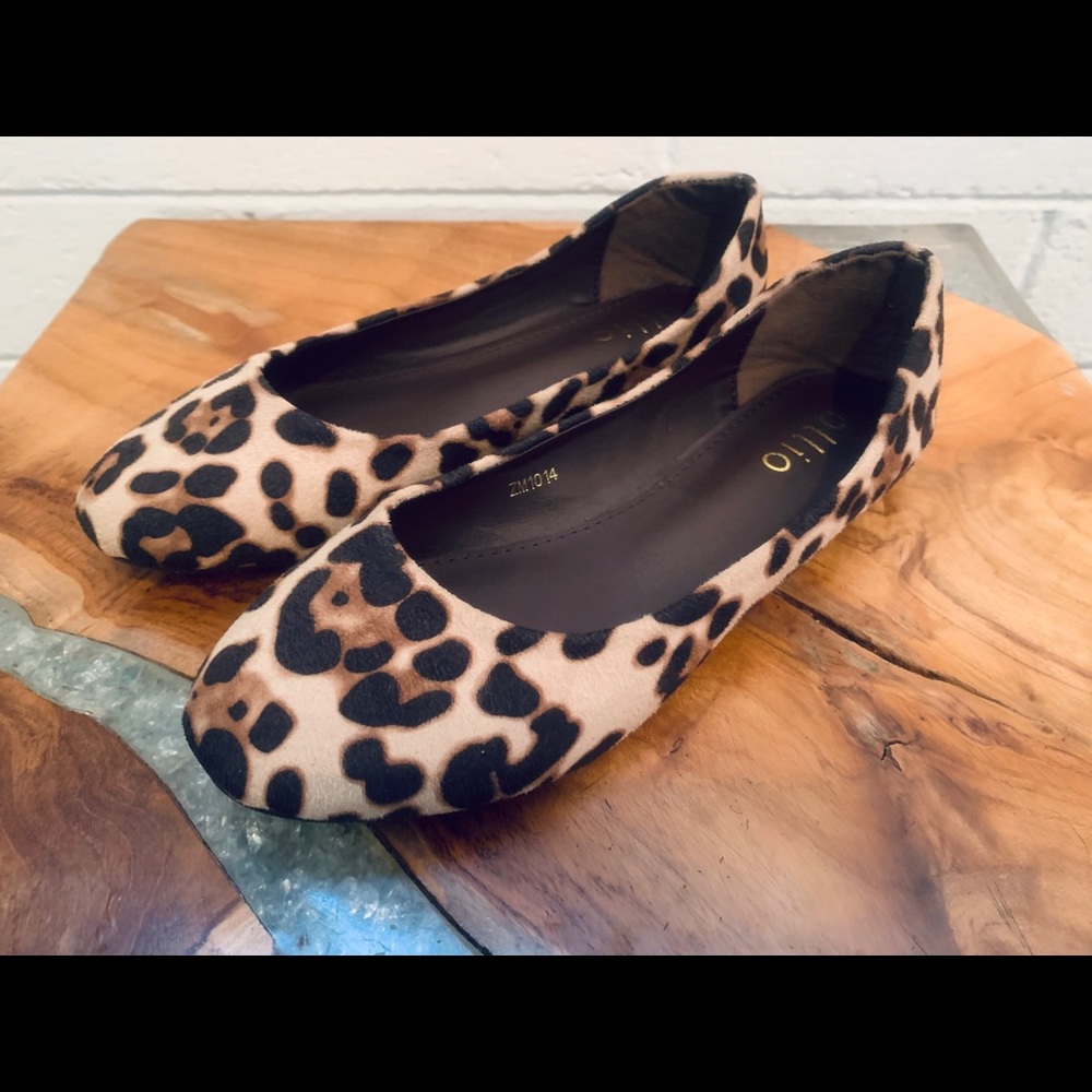 leopard ballet flats